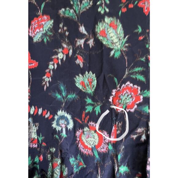 Derek Lam A-Line Navy Floral Print Long Sleeve Belted Mini Dress Sz 38/Sm - Picture 7 of 16